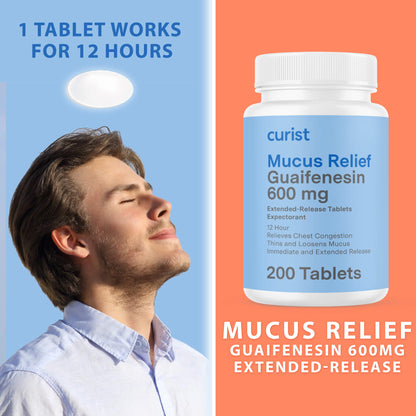 Mucus Relief (guaifenesin 600 mg), 200 ct